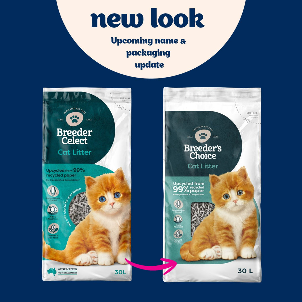 BreederCelect Recycled Paper Cat Litter