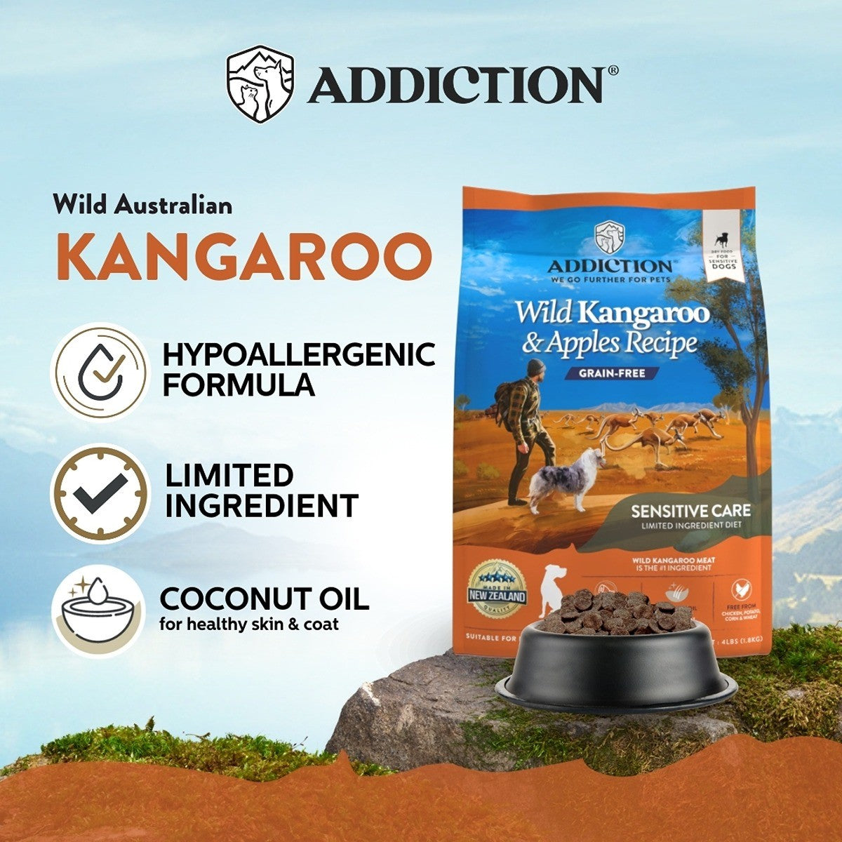 Addiction Sensitive Care Wild Kangaroo & Apples Dry Dog Food