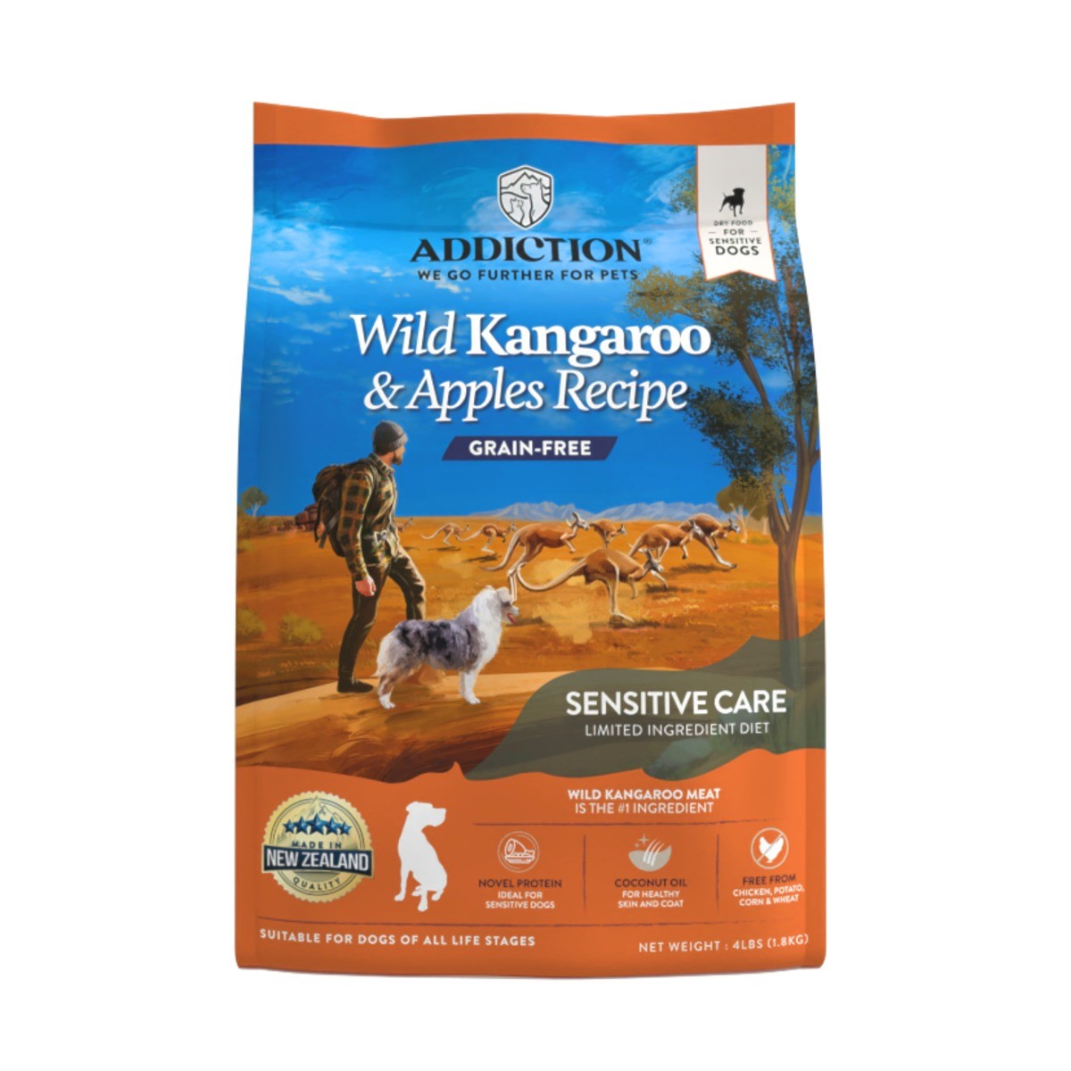 Addiction Sensitive Care Novel Protein Wild Kangaroo & Apples Dry Dog Food