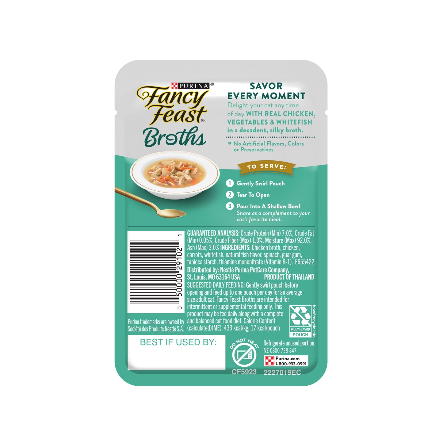 Fancy Feast Classic Broths Chicken Vege Whitefish Wet Cat Food