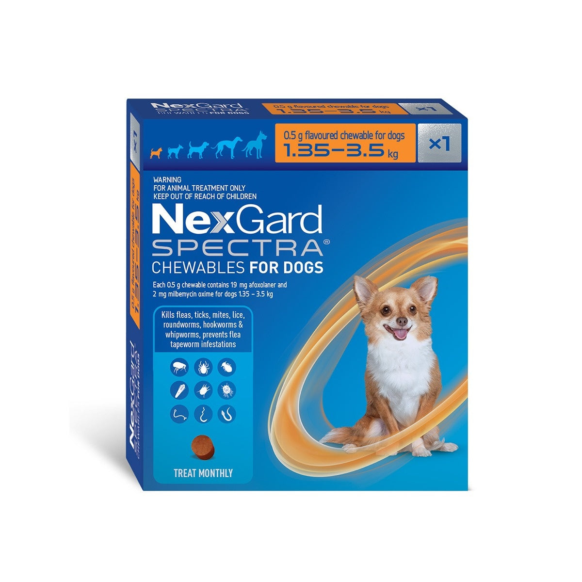 NexGard Spectra Flea & Tick Chew Extra Small Dogs Under 3.5kg