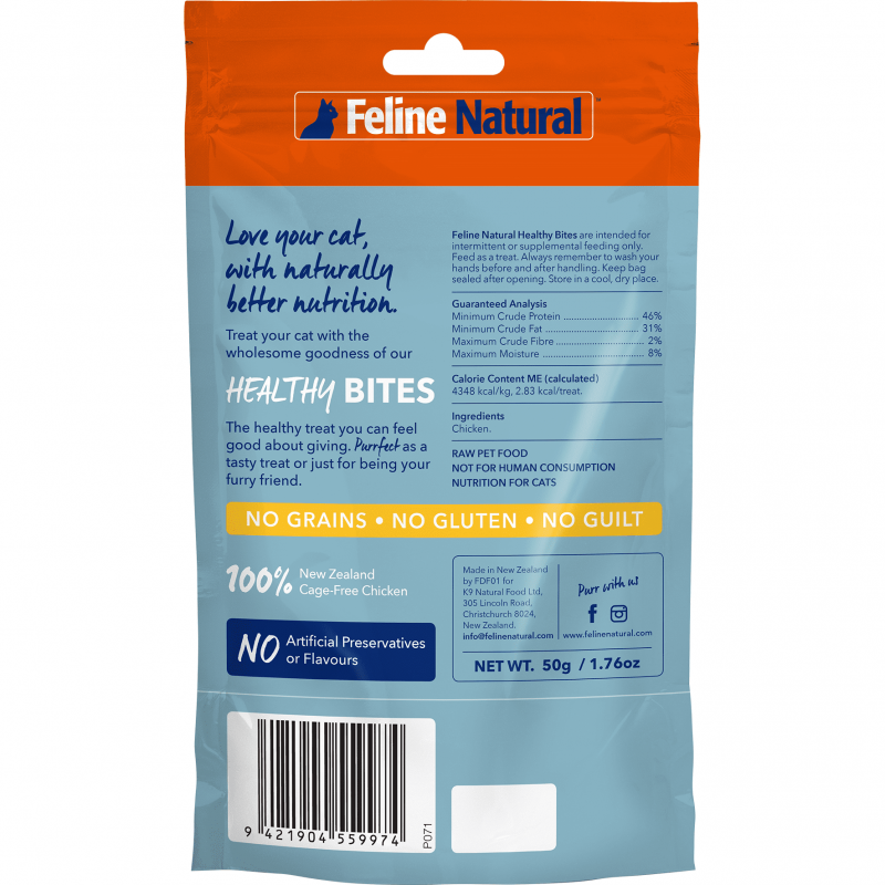 Feline Natural Freeze Dried Chicken Healthy Bites 50g