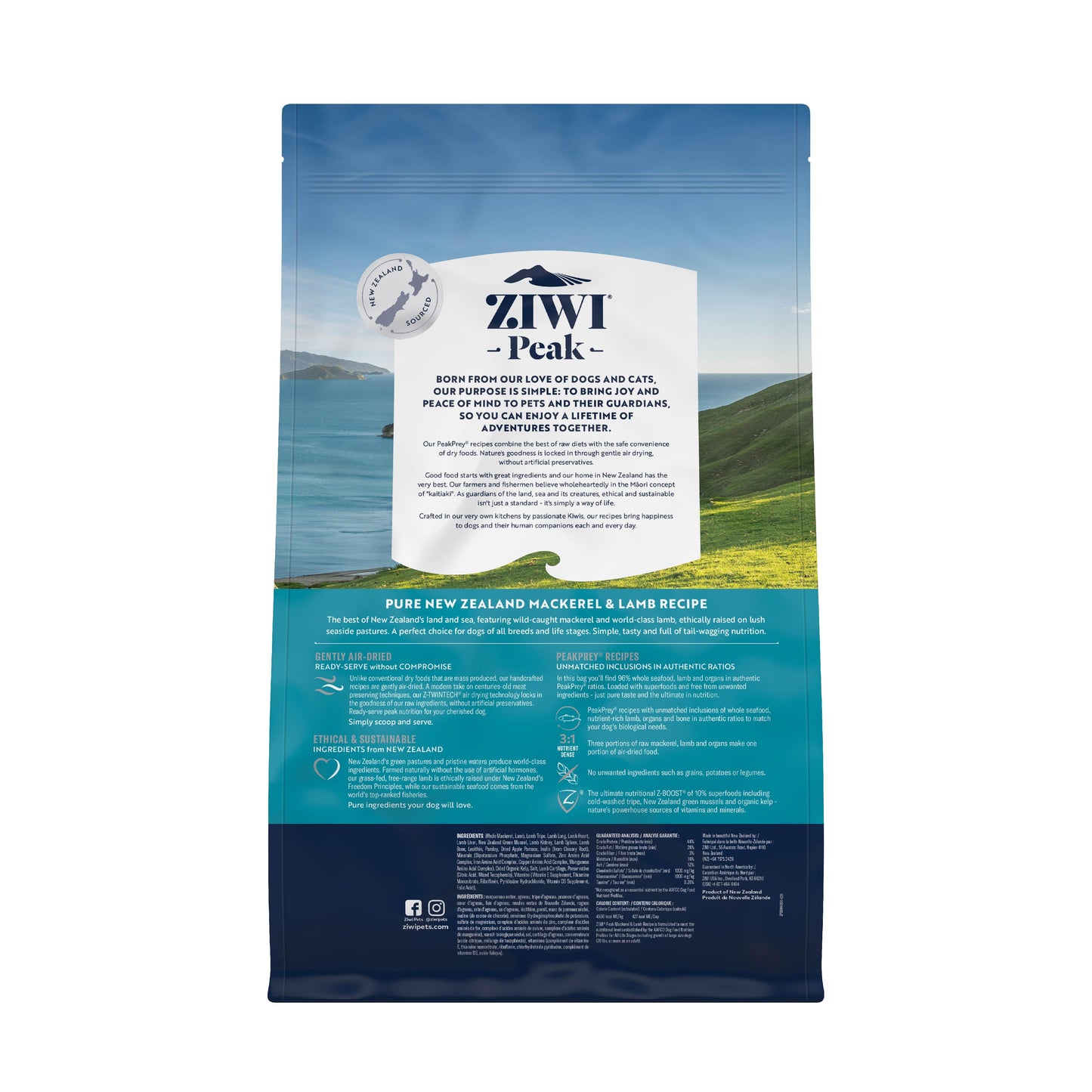 Ziwi Peak Air Dried Mackerel & Lamb Dry Dog Food