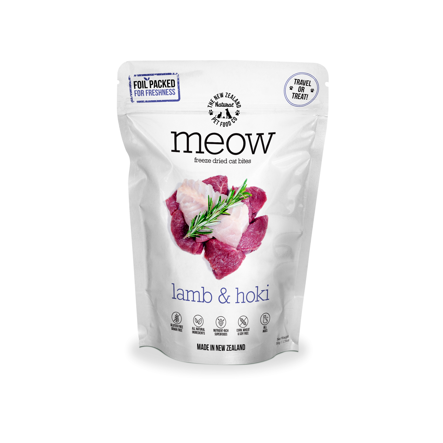 Meow Lamb & Hoki Freeze Dried Cat Treats 50g