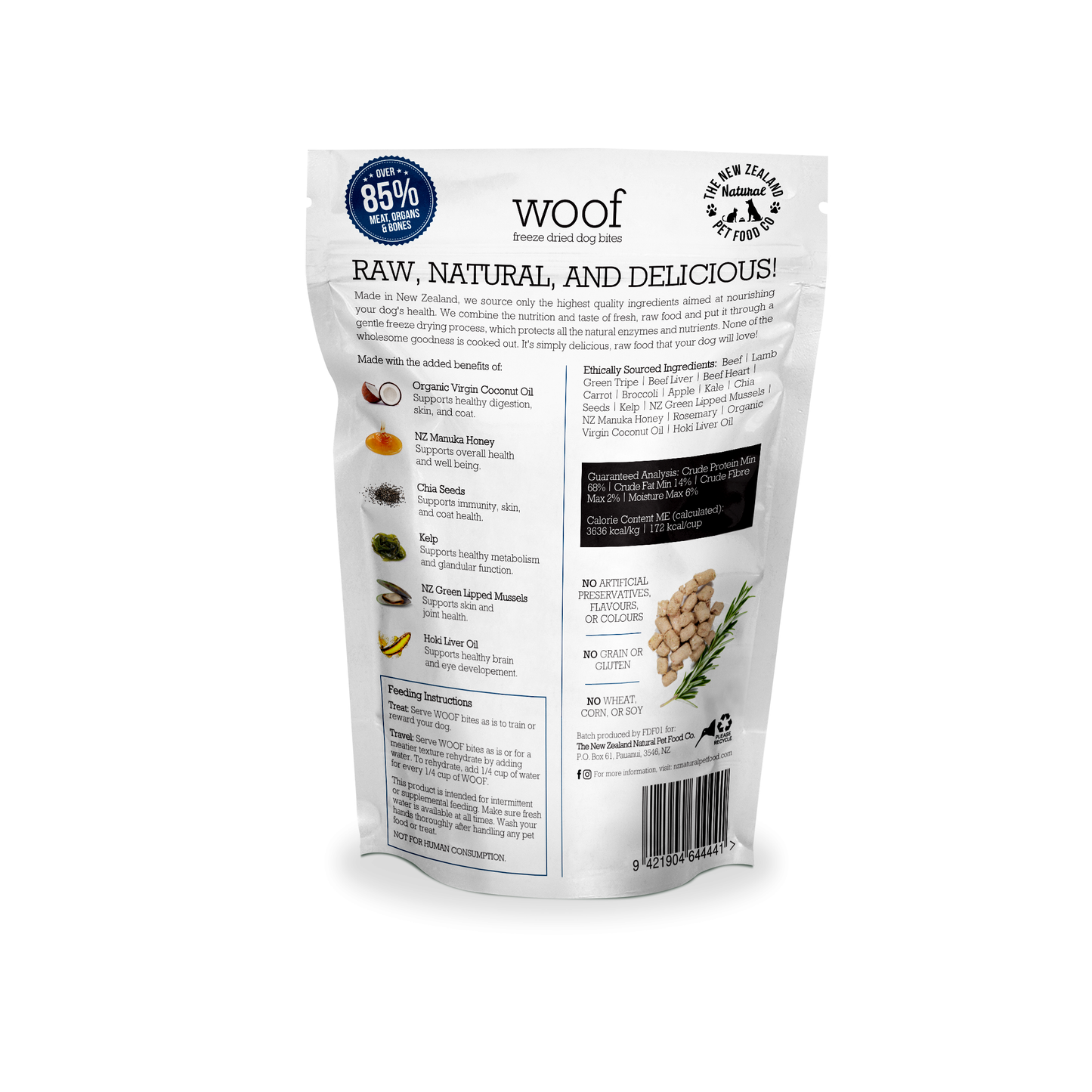 WOOF Freeze Dried Beef Dog Treats