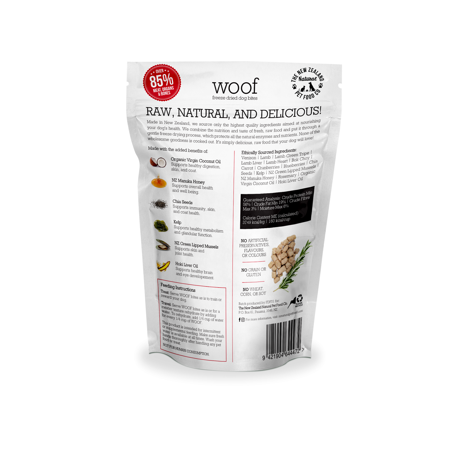 WOOF Freeze Dried Wild Venison Dog Treats