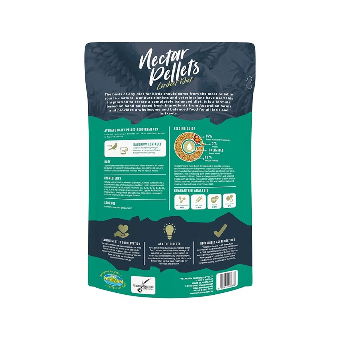Vetafarm Lorikeet Nectar Pellets Bird Food