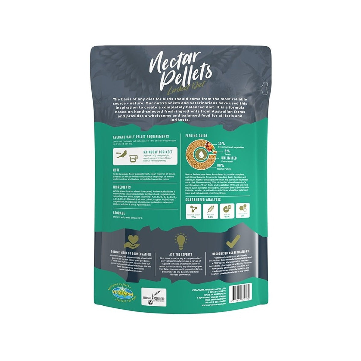 Vetafarm Lorikeet Nectar Pellets Bird Food