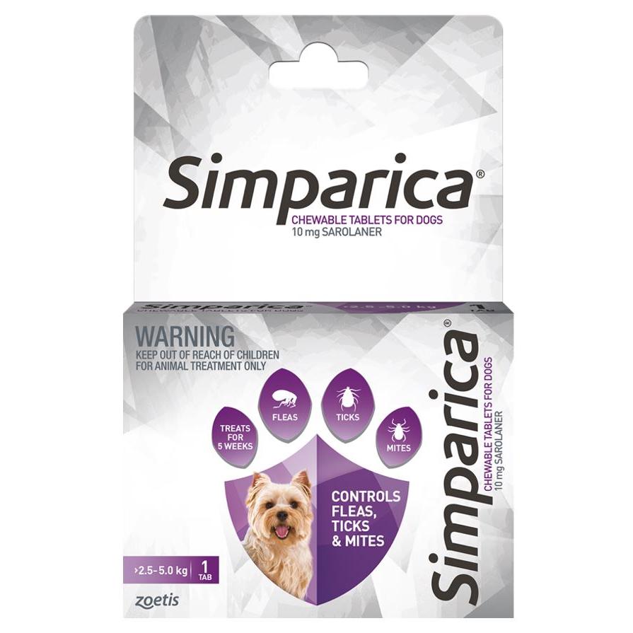 Simparica Chewable Flea Treatment for Extra Small Dogs 2.5-5kg