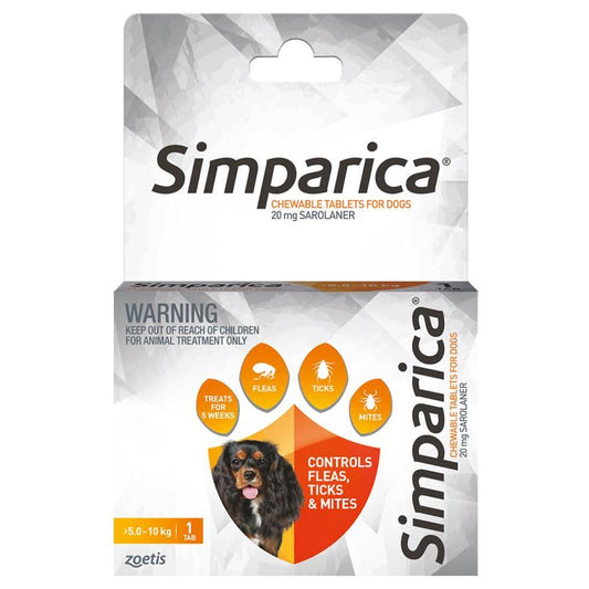 Simparica Chewable Flea Treatment for Small Dogs 5-10kg