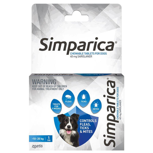 Simparica Chewable Flea Treatment for Medium Dogs 10-20kg