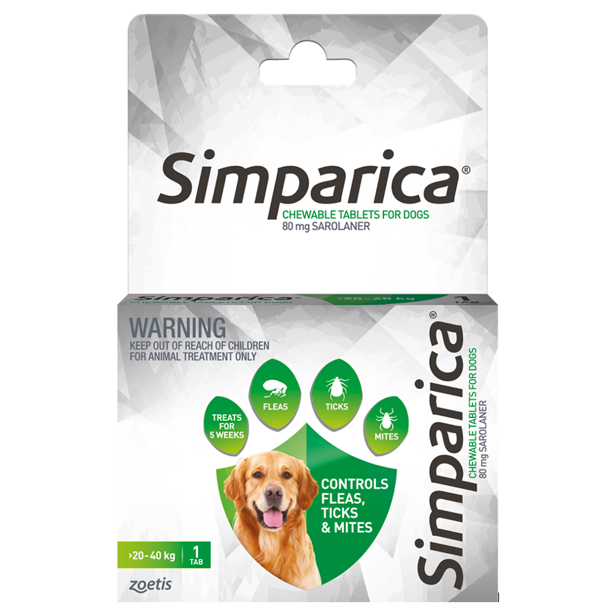Simparica Chewable Flea Treatment for Large Dogs 20-40kg