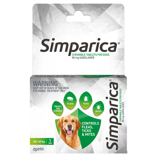 Simparica Chewable Flea Treatment for Large Dogs 20-40kg