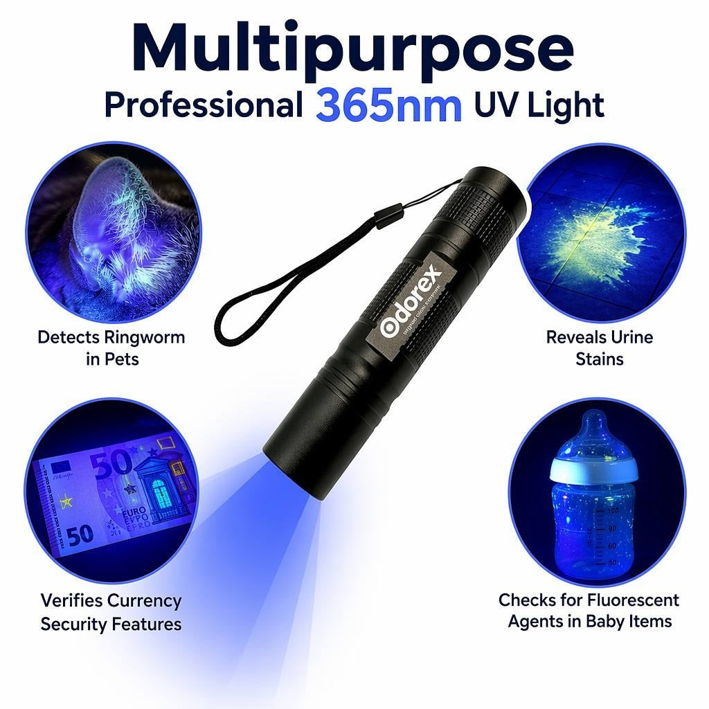 Odorex UV Blacklight Urine Detector Torch