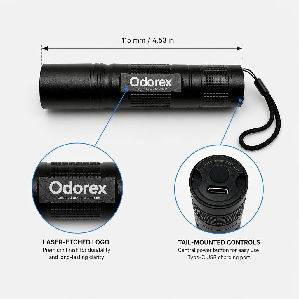 Odorex UV Blacklight Urine Detector Torch