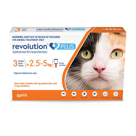 Revolution Plus Flea Treatment for Cats 2.5-5kg
