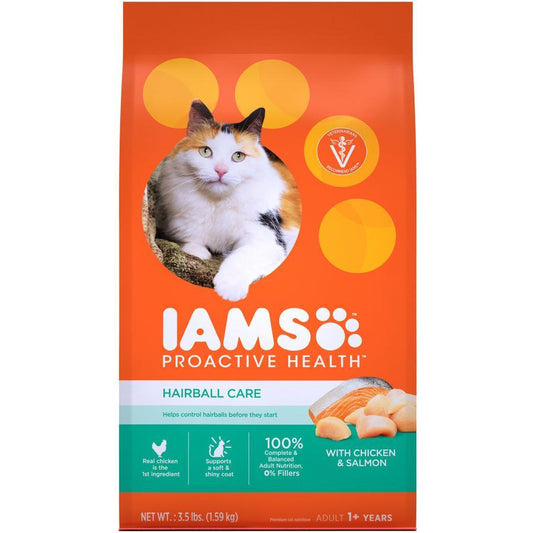 Iams Proactive Health Hairball Care Chicken & Salmon Dry Cat Food