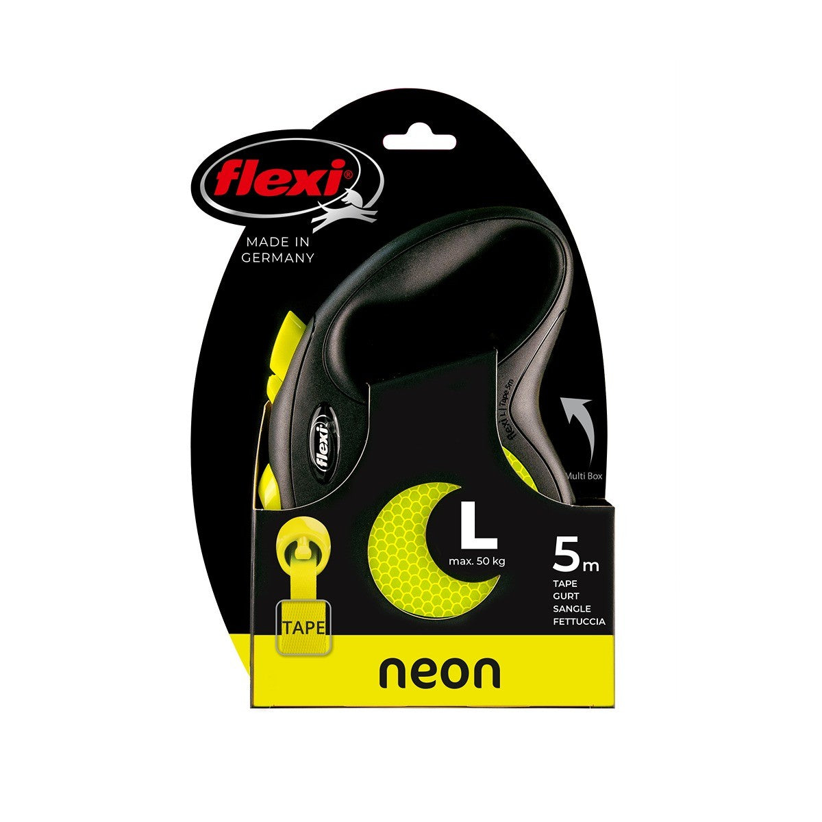 Flexi New Classic Neon Tape Retractable Lead 5m