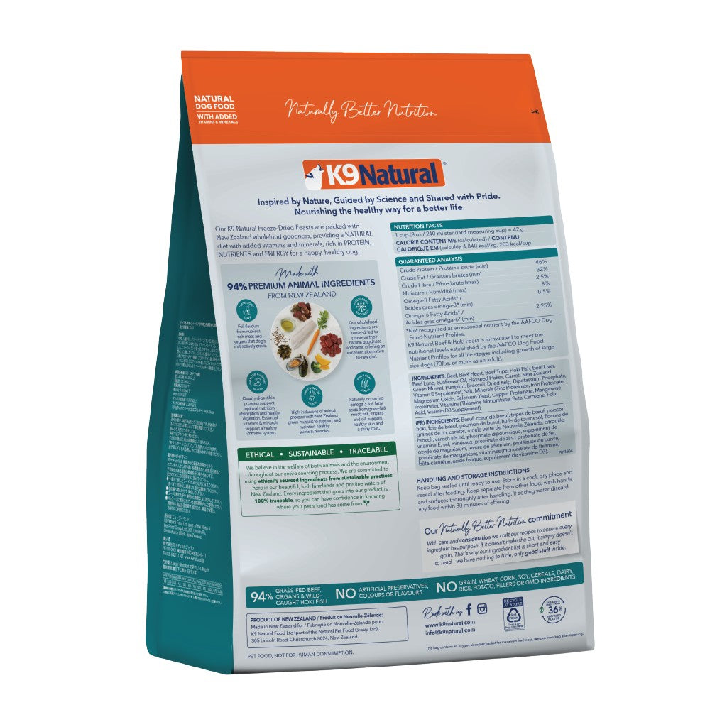 K9 Natural Beef & Hoki Feast Freeze-Dried Dog Food