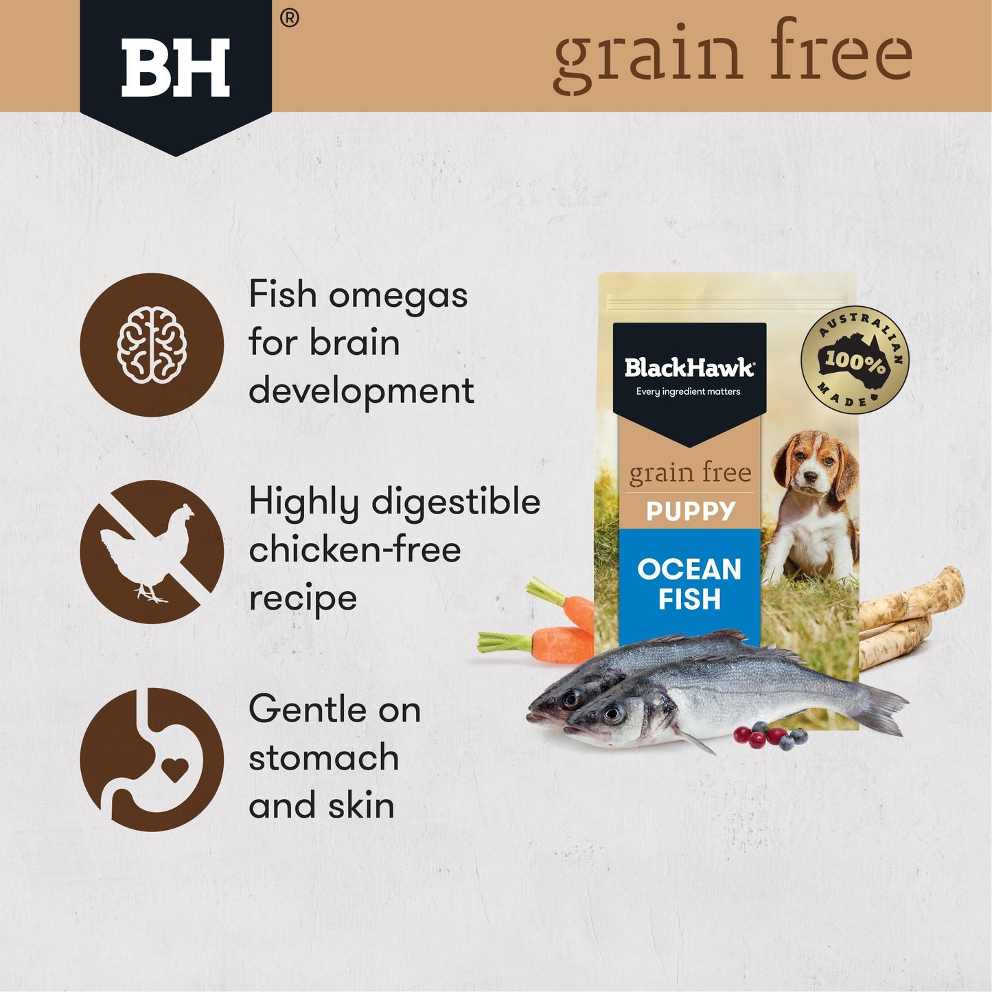 Black Hawk Grain Free Ocean Fish Puppy Dry Dog Food