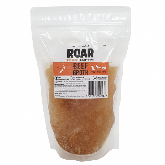 ROAR Raw Frozen Beef Broth for Dogs & Cats
