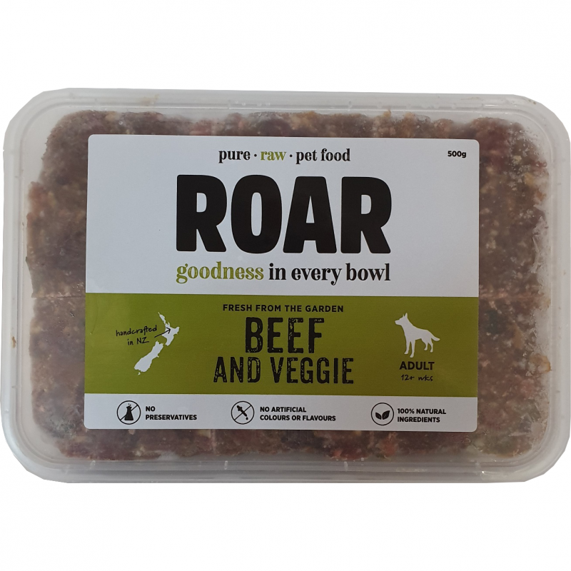 ROAR Raw Beef & Veggie Frozen Dog Food