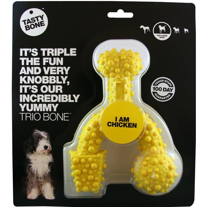 Tasty Bone Trio Chicken Dog Chew Toy