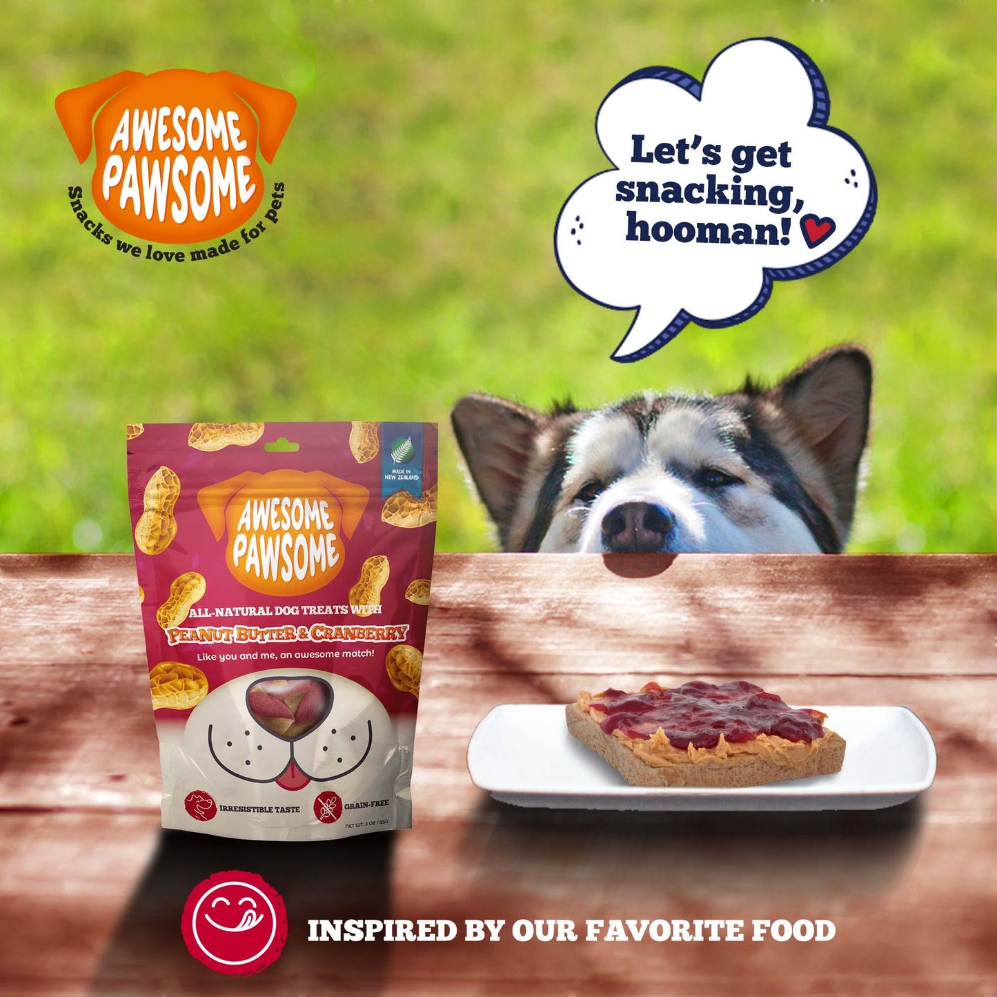 Awesome Pawsome Peanut Butter & Cranberry Dog Treats