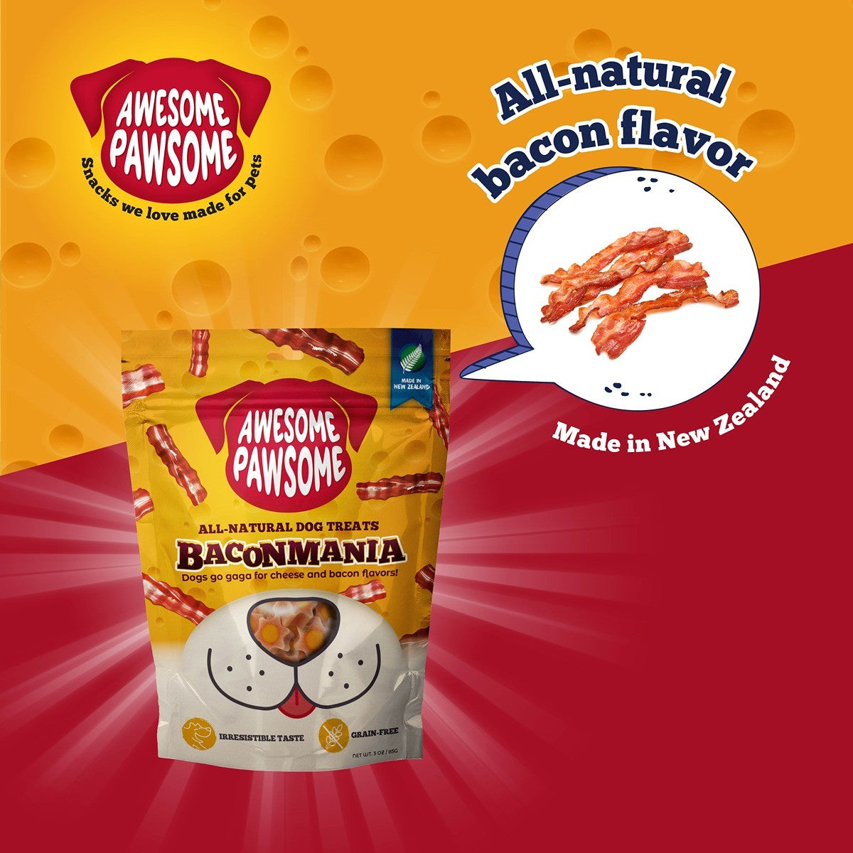 Awesome Pawsome Baconmania Dog  Treats