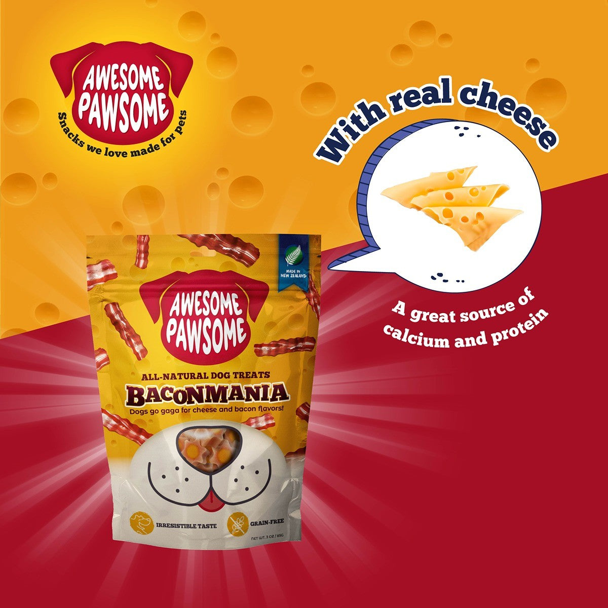 Awesome Pawsome Baconmania Dog  Treats