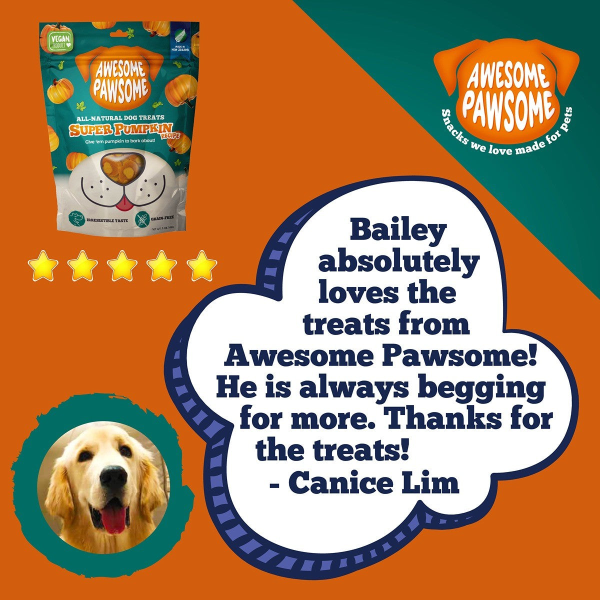 Awesome Pawsome Super Pumpkin Dog Treats
