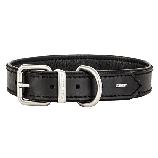 Ezydog Oxford Leather Collar Black