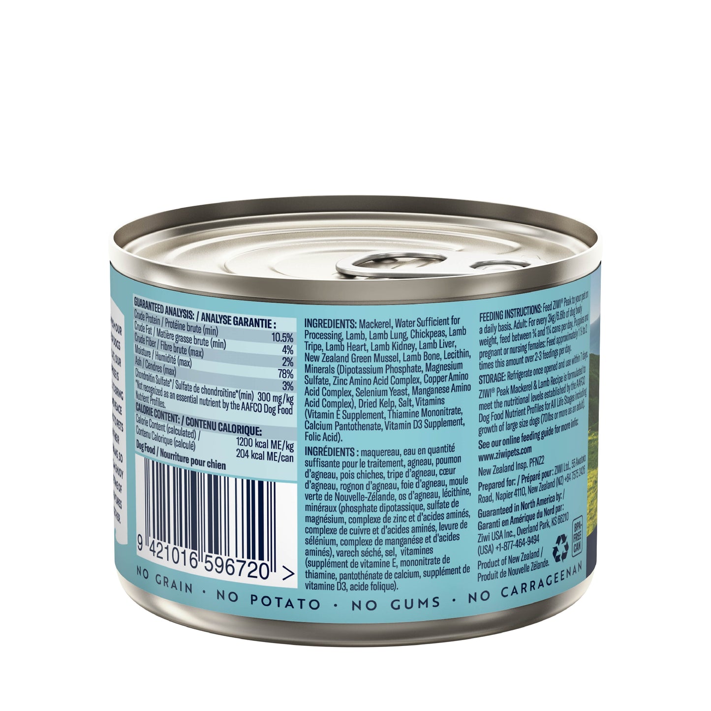 Ziwi Peak Canned Mackerel & Lamb Dog Food