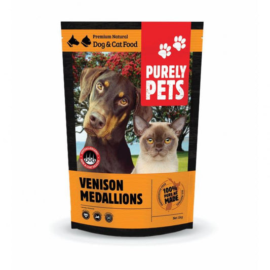 Purely Pets Frozen Venison Medallions for Dogs & Cats