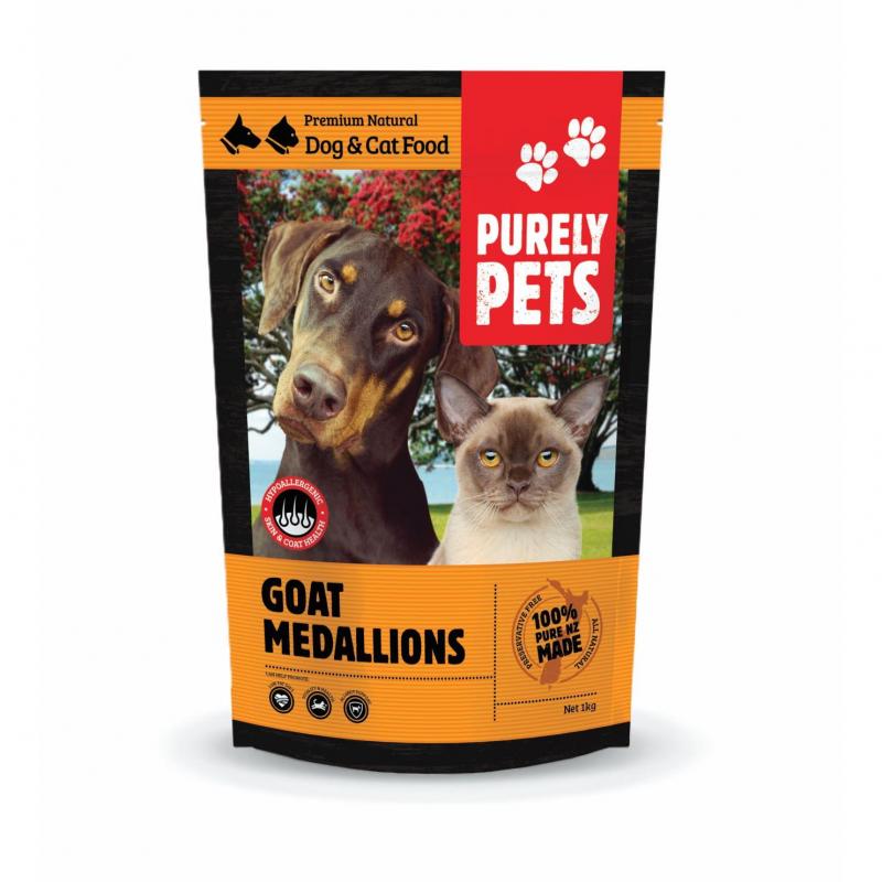 Purely Pets Frozen Goat Medallions for Dogs & Cats