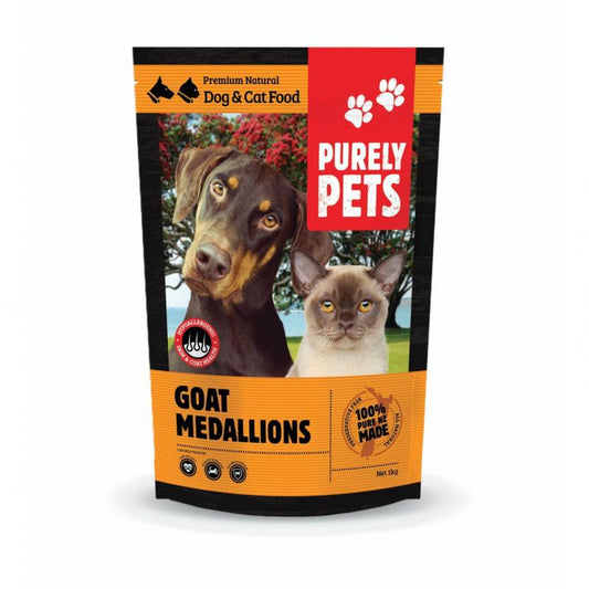 Purely Pets Frozen Goat Medallions for Dogs & Cats