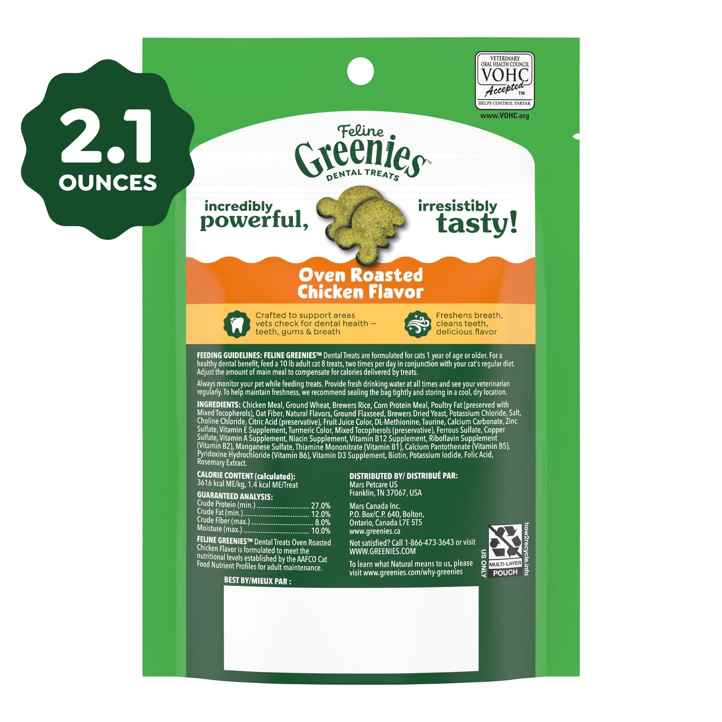 Greenies Oven-Roasted Chicken Dental Cat Treats