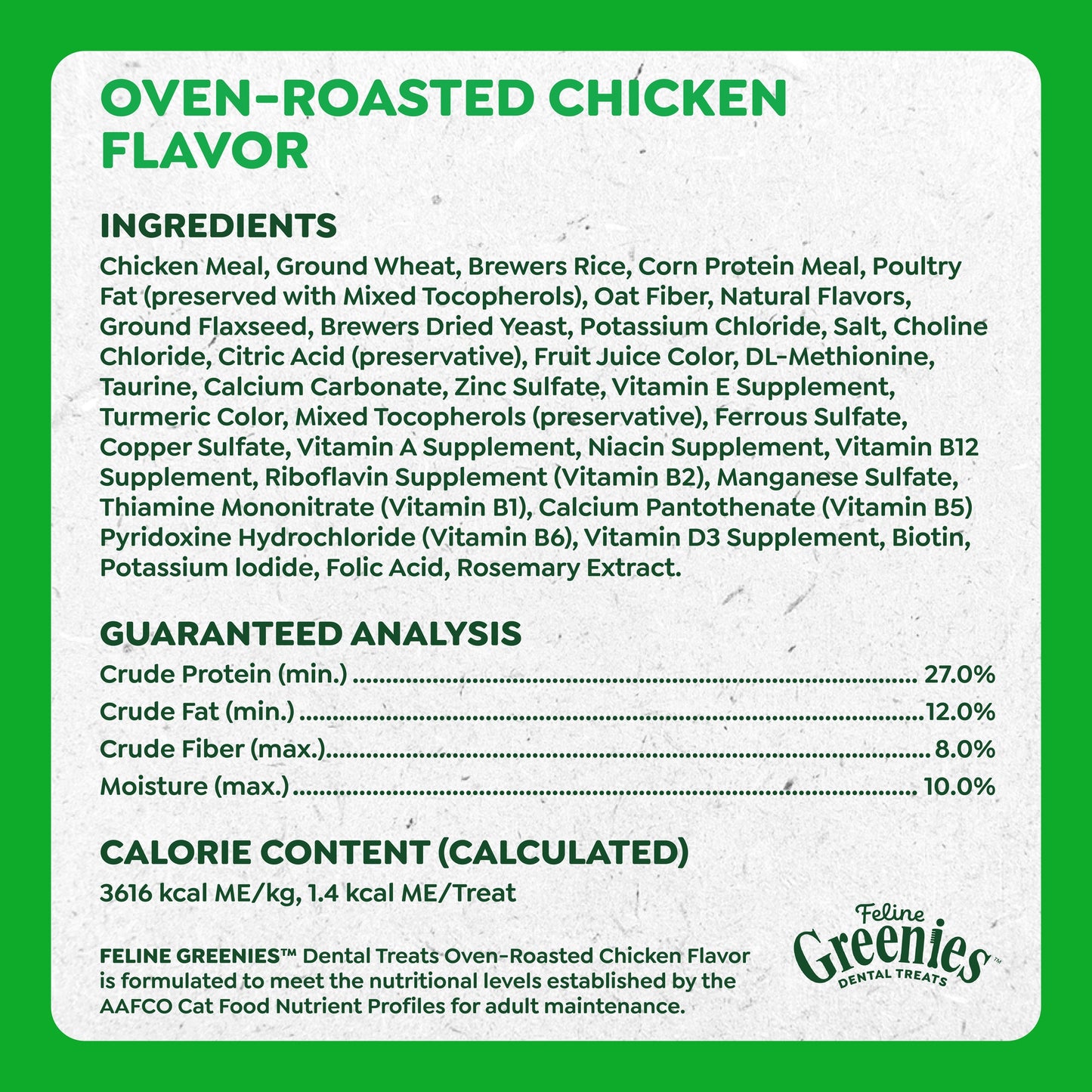 Greenies Oven-Roasted Chicken Dental Cat Treats