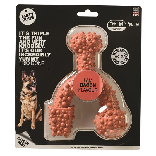 Tasty Bone Trio Bacon Dog Chew Toy
