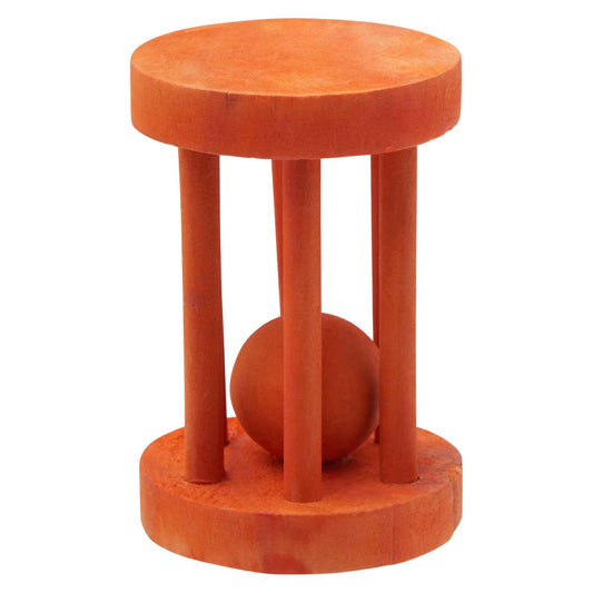 Lexi & Me Small Animal Wooden Chew Rolling Barrel Orange