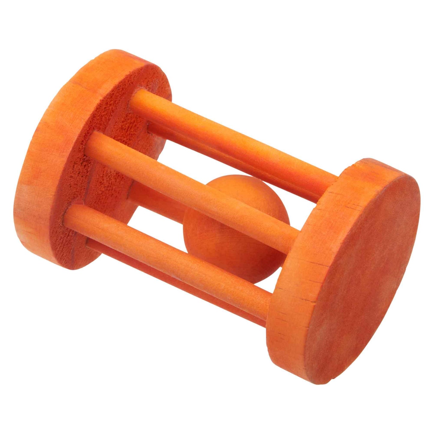 Lexi & Me Small Animal Wooden Chew Rolling Barrel Orange