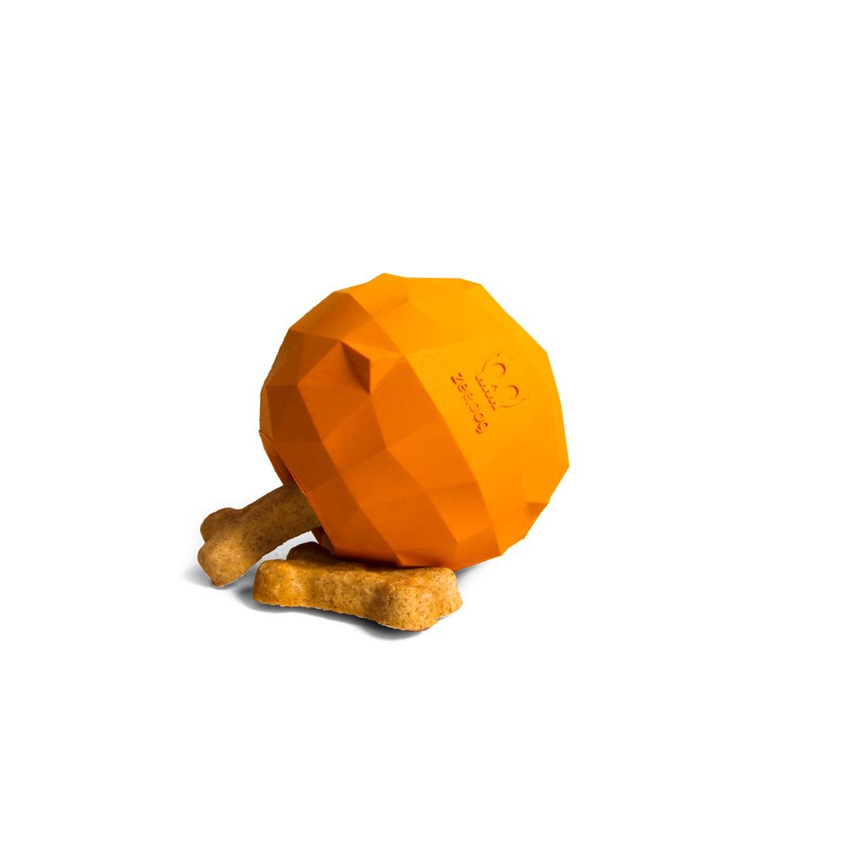 Zee.Dog Orange Treat Dispensing Dog Toy