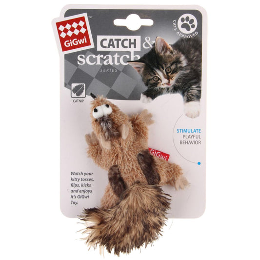 GiGwi Catch & Scratch Chipmunk Catnip Cat Toy