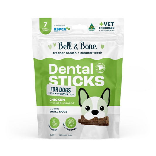 Bell & Bone Chicken, Mint and Seaweed Dental Sticks Dog Treats