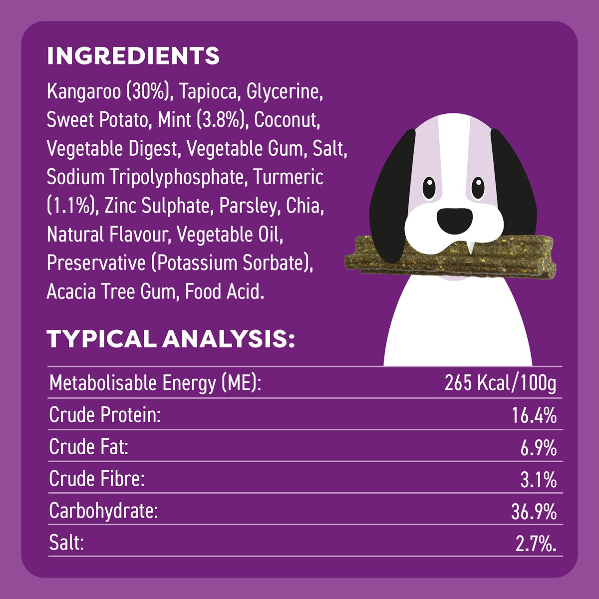 Bell & Bone Kangaroo, Mint and Turmeric Dental Sticks Dog Treats