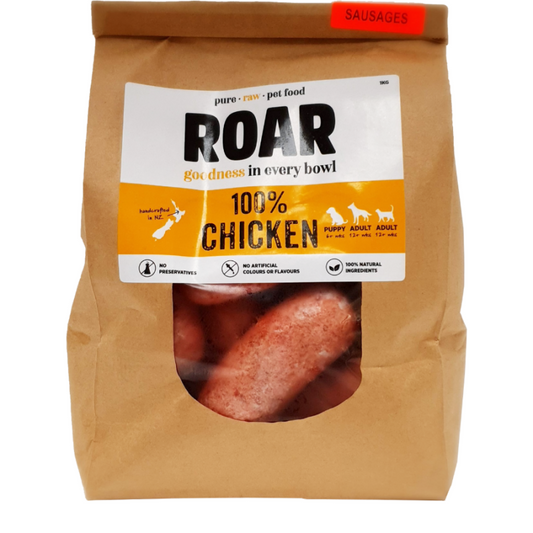 ROAR Raw Frozen Chicken Sausages Dog Food