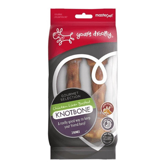 Yours Droolly Chicken Liver Knotbone Dog Treat