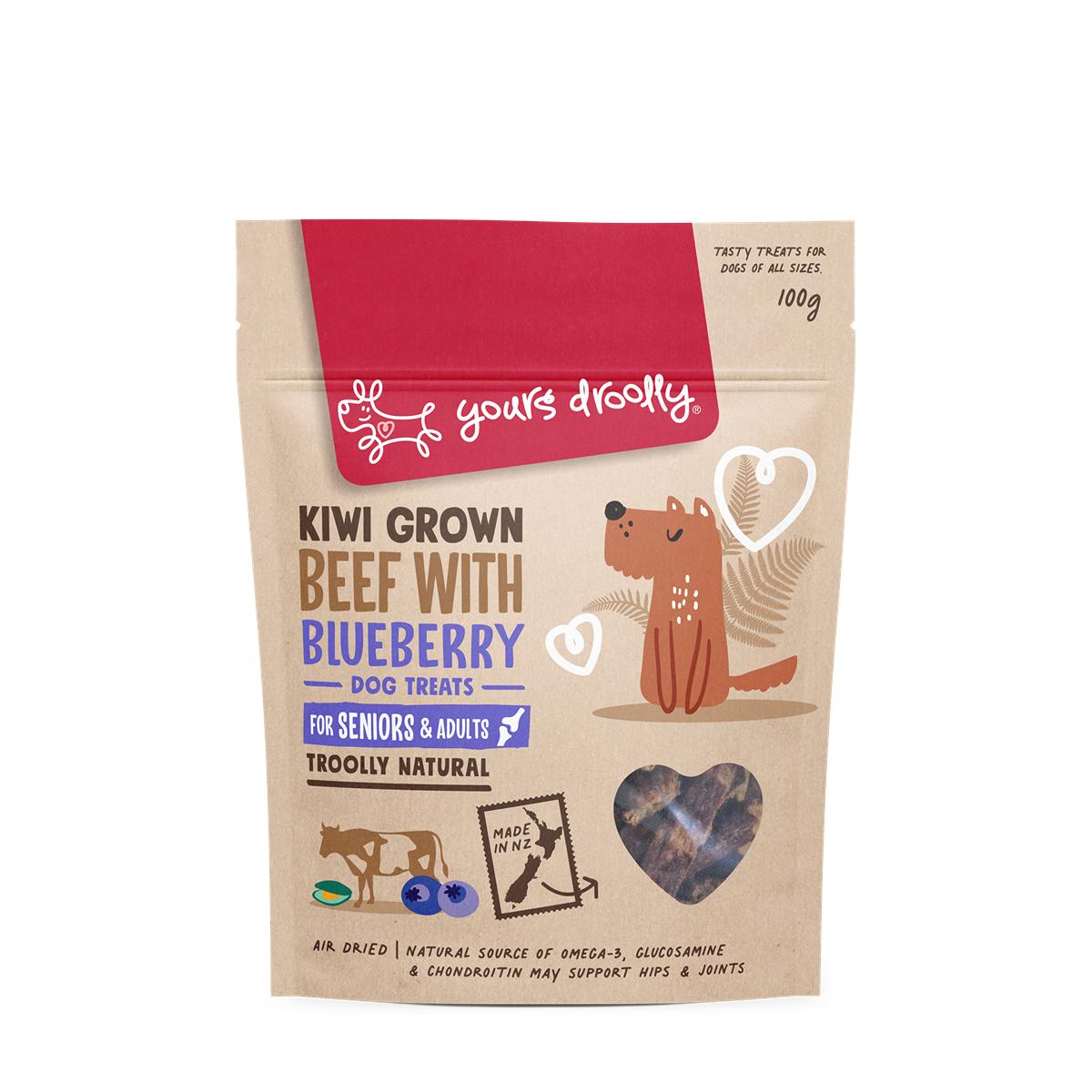 Yours Droolly Kiwi Grown Beef & Blueberry Senior Dog Treats