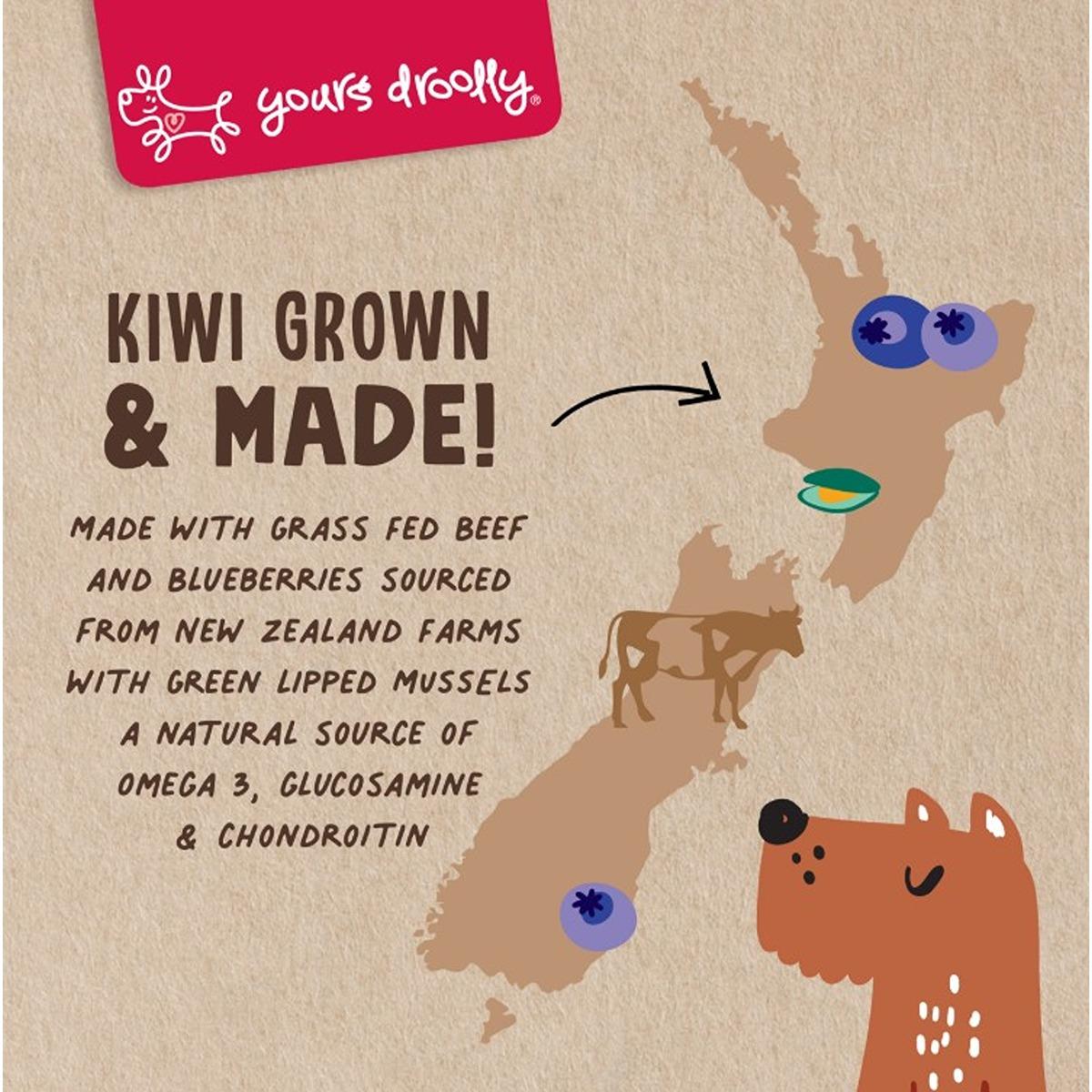 Yours Droolly Kiwi Grown Beef & Blueberry Senior Dog Treats