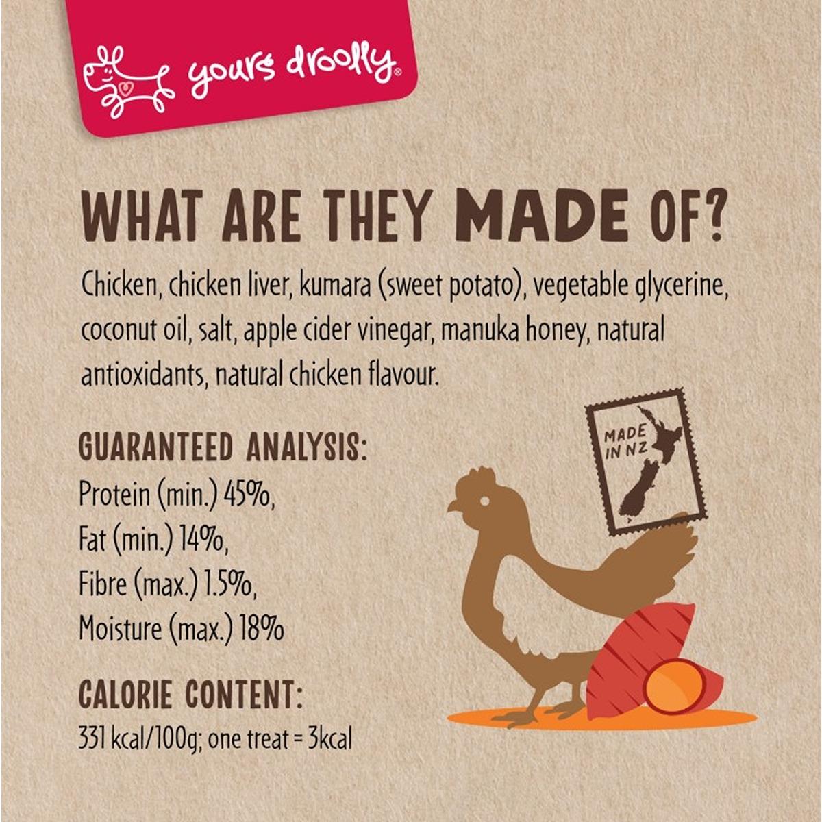 Yours Droolly Kiwi Grown Chicken & Kumara Dog Treats